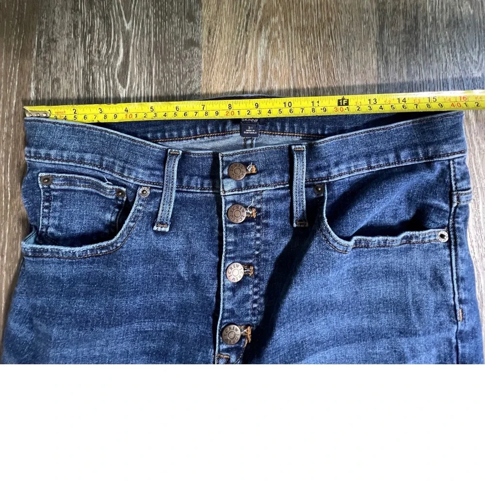 J.Crew Skinny Jeans Womens 31 Blue Good Distressed 9